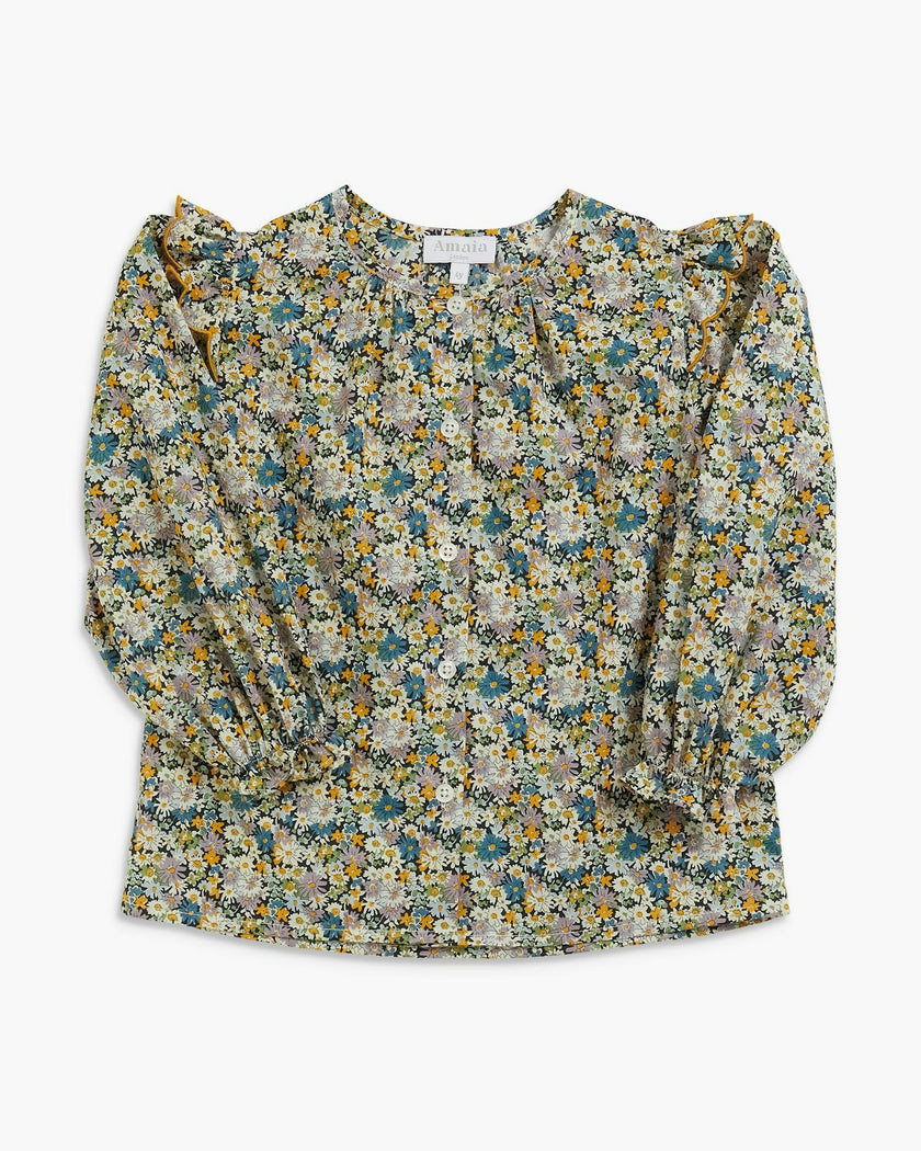 Sacha Blouse Blue Green Liberty