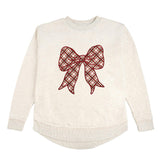 Christmas Plaid Bow Patch Women's Sweatshirt