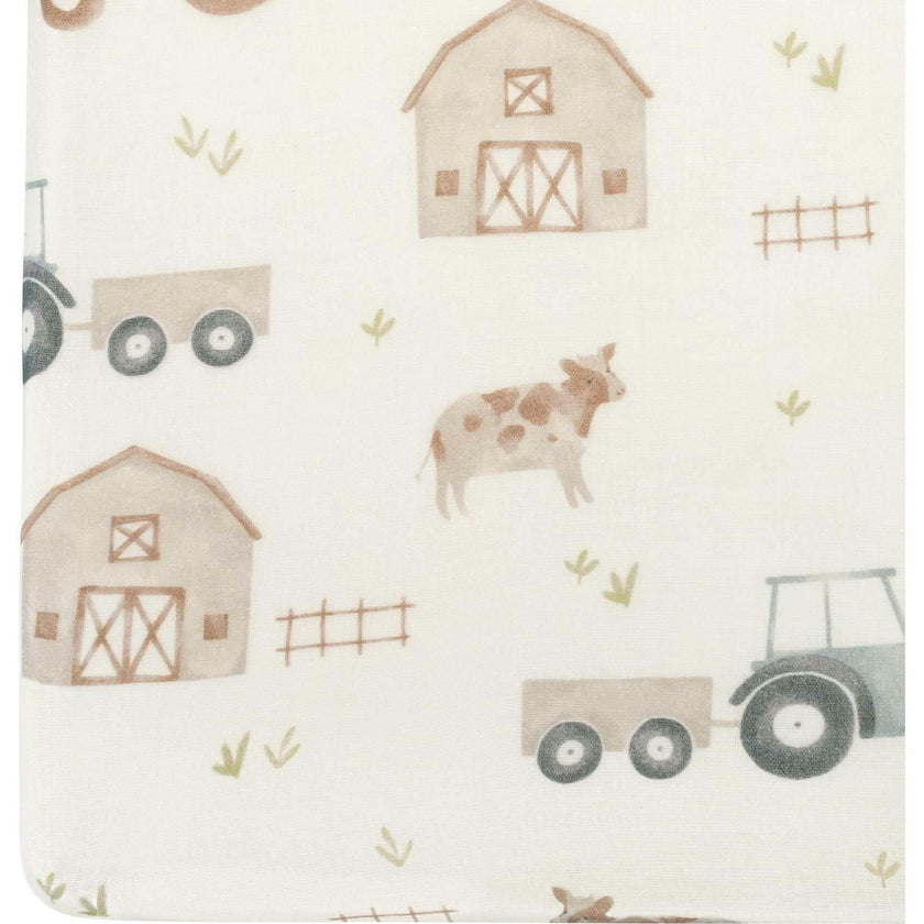 Charlie Farmhouse Tractor Crib Fitted Sheet for Baby Nursery