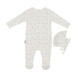 Pointelle Leaves Footie and Beanie Set