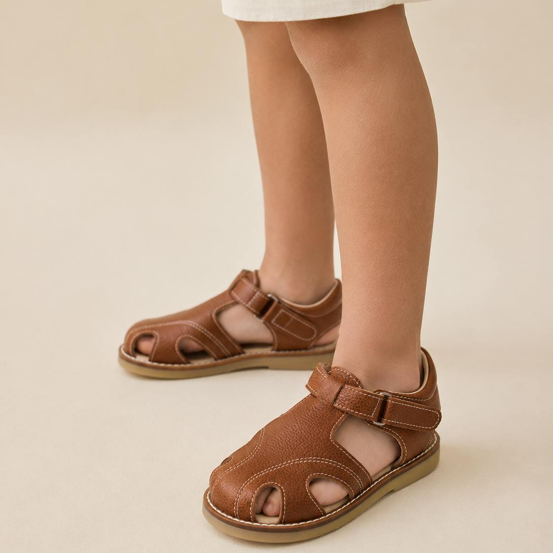 Spencer Sandal | Caramel Leather