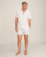 Men's Twill Pajama Short Set in Summer Nostalgia