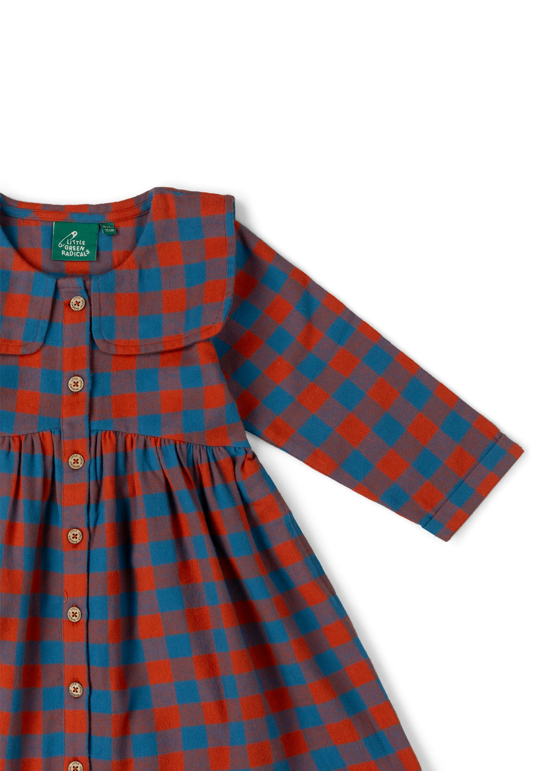 Burnt Ochre Check Sailor Dress, Multi