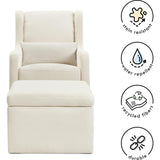 Adrian Swivel Glider with Storage Ottoman