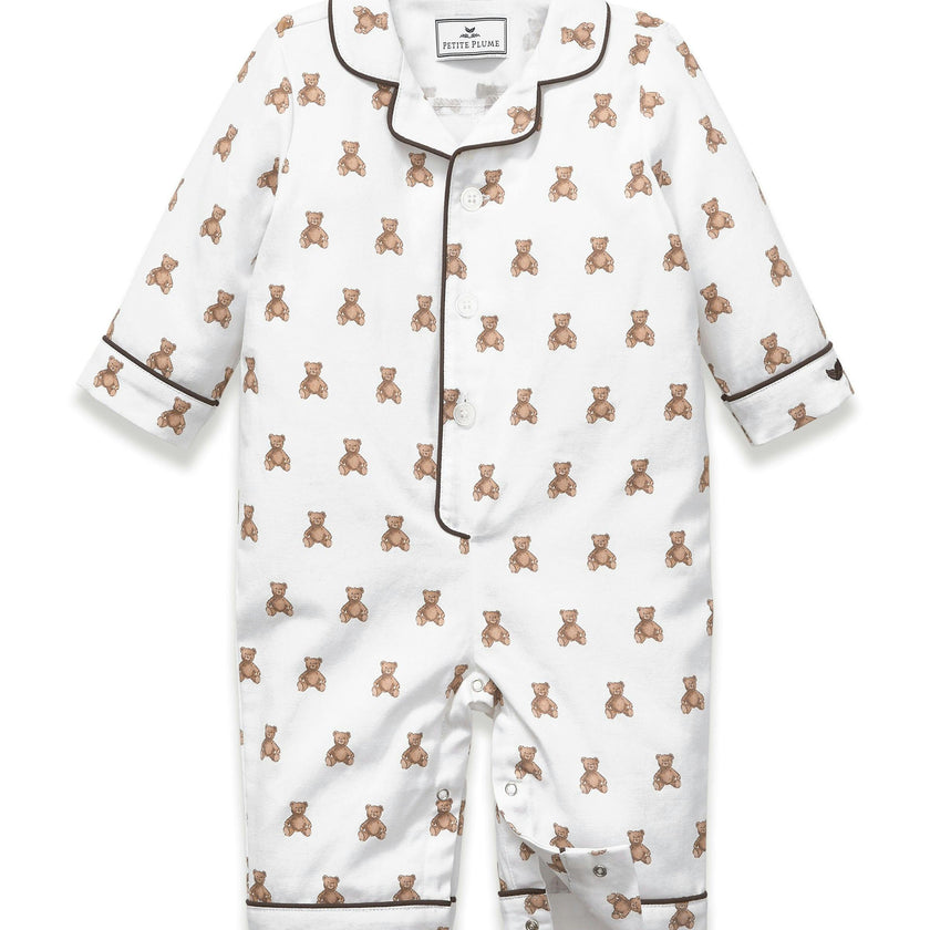 Baby's Twill Classic Romper in Teddy Tales