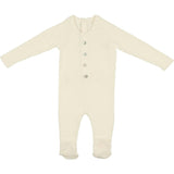 Button Knit Long Sleeve Footie