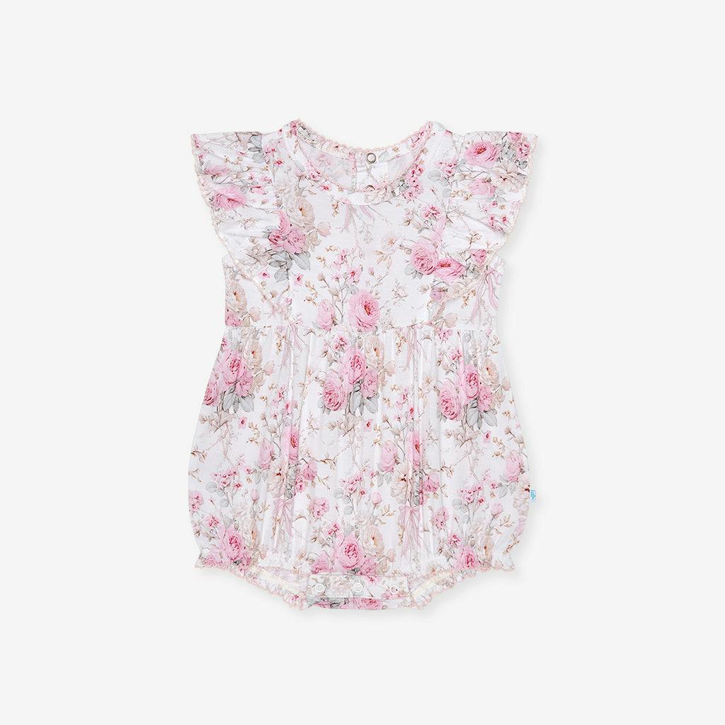 Roberta Flutter Sleeve Picot Bubble Romper