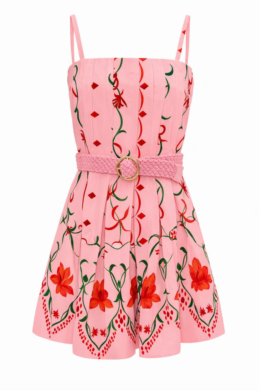 Megan Pink Petal Floral Mini Dress