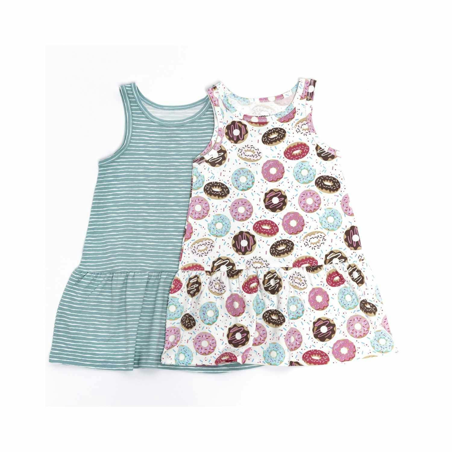 Sleeveless Drop Waist Dress With Matching Shorts