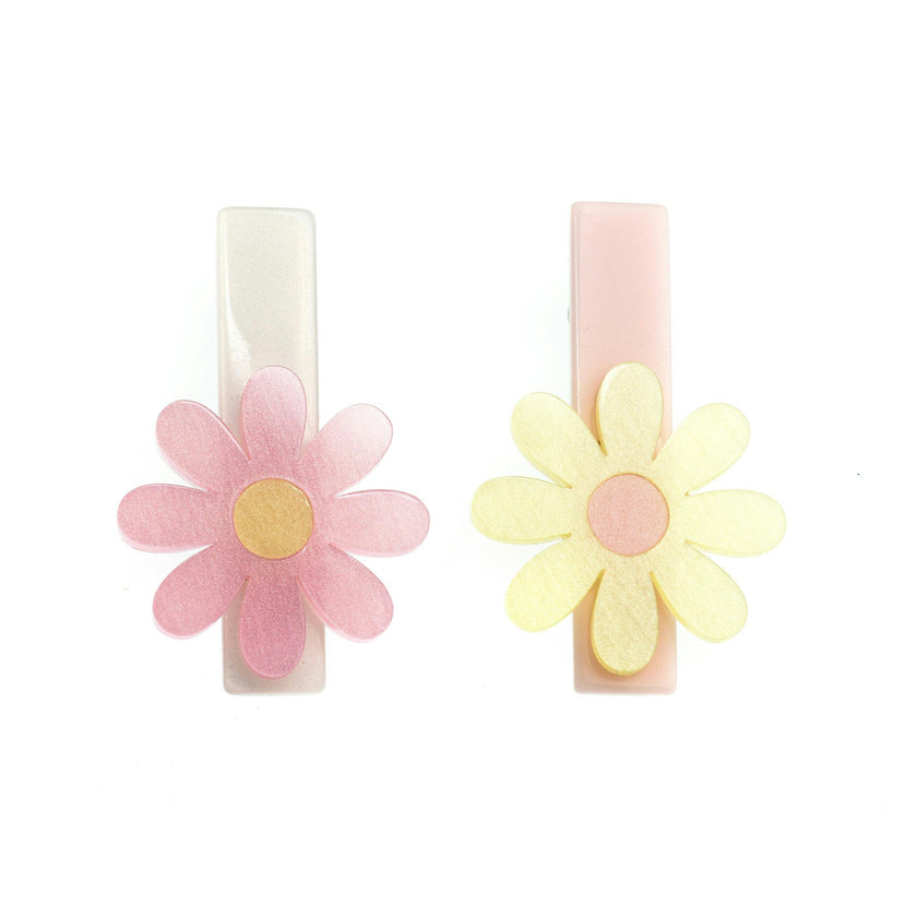 SPR - Daisy Pink & Yellow Hair Clips