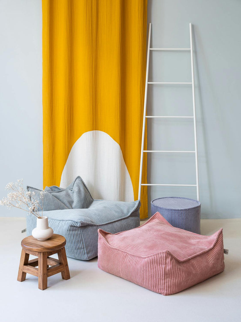 Pink Mousse Square Ottoman