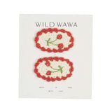 Crochet Clip Set in Red Cherry