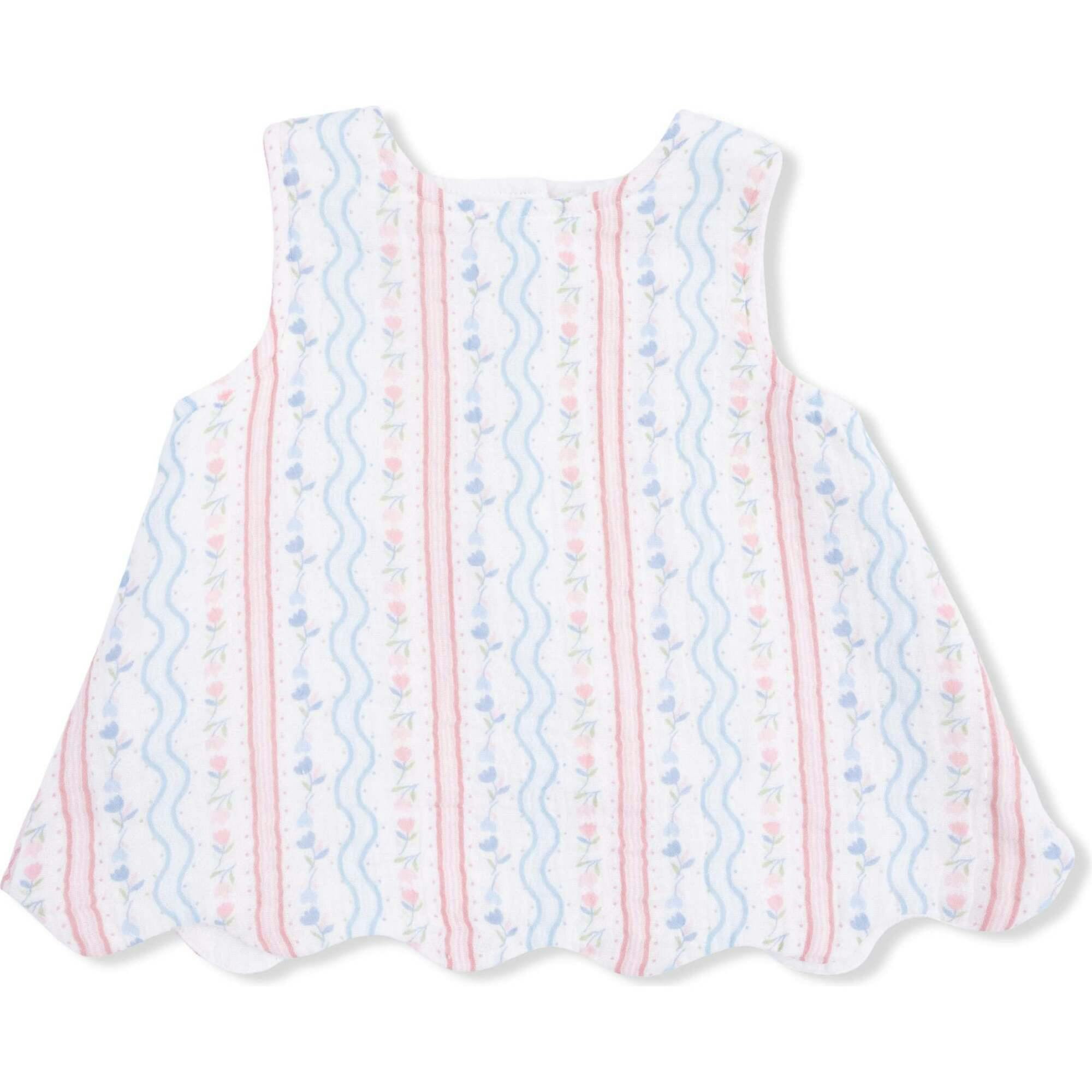 Tulip Stripe - Scallop Back Top with Bloomer