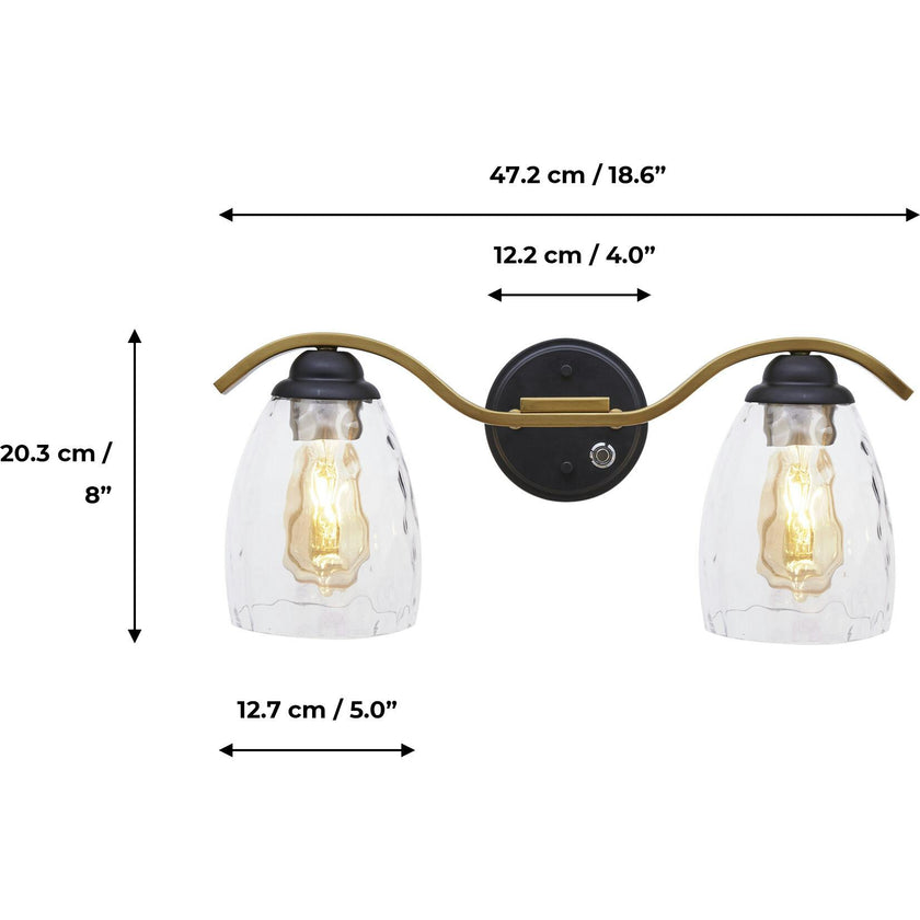 Heidi Dimmable 2-Light Bathroom Vanity Light