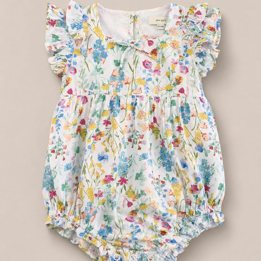 Baby Ana Romper in Floral Fields