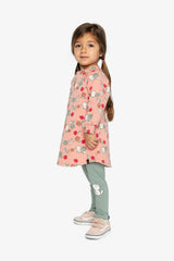 French Terry Dress Pink Cat Print