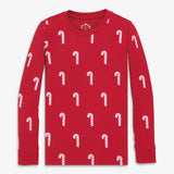Kids organic PJ top in candy canes