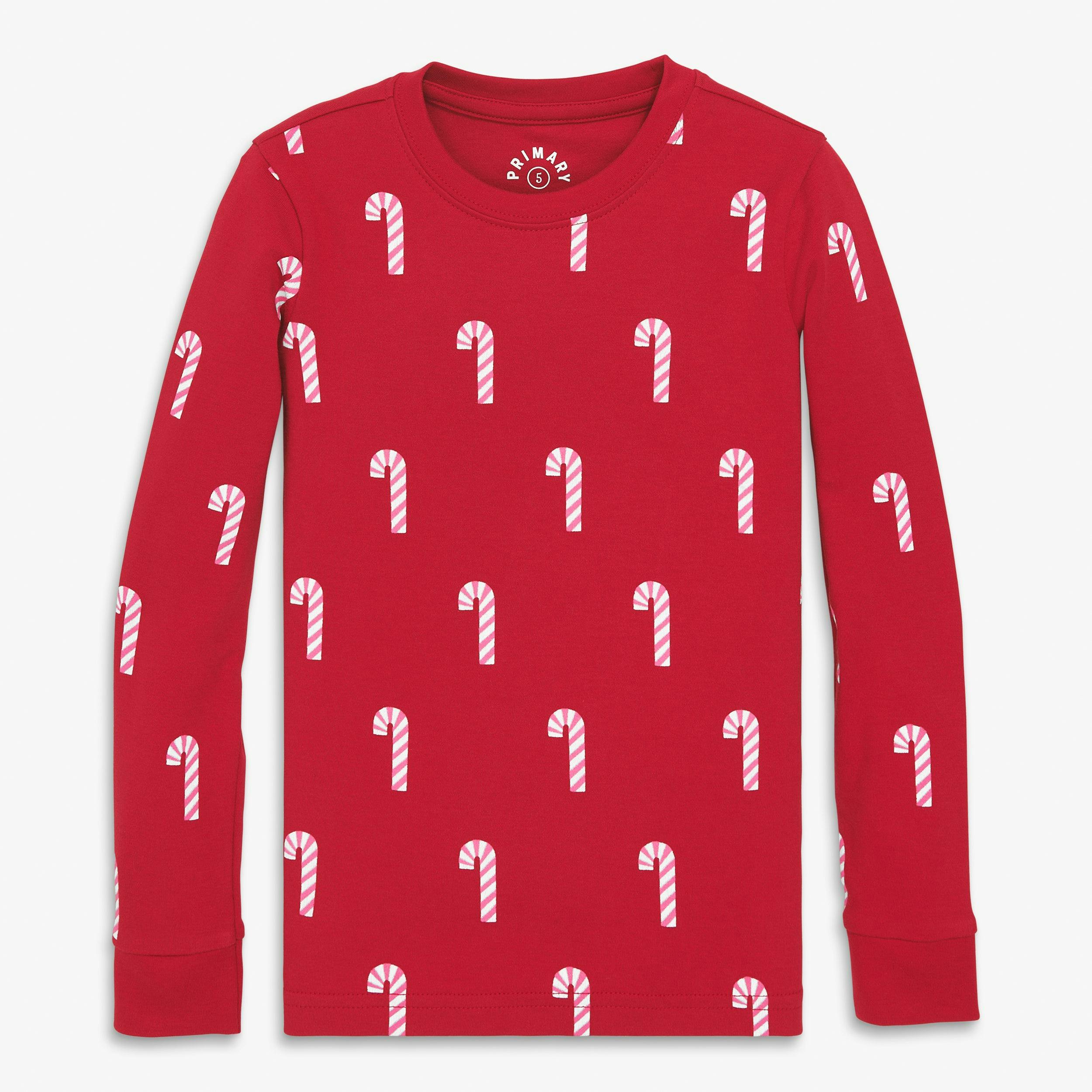 Kids organic PJ top in candy canes