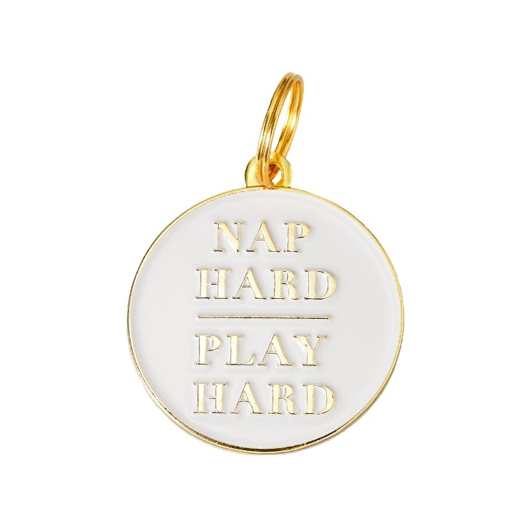 Nap Hard Play Hard Pet ID Tag