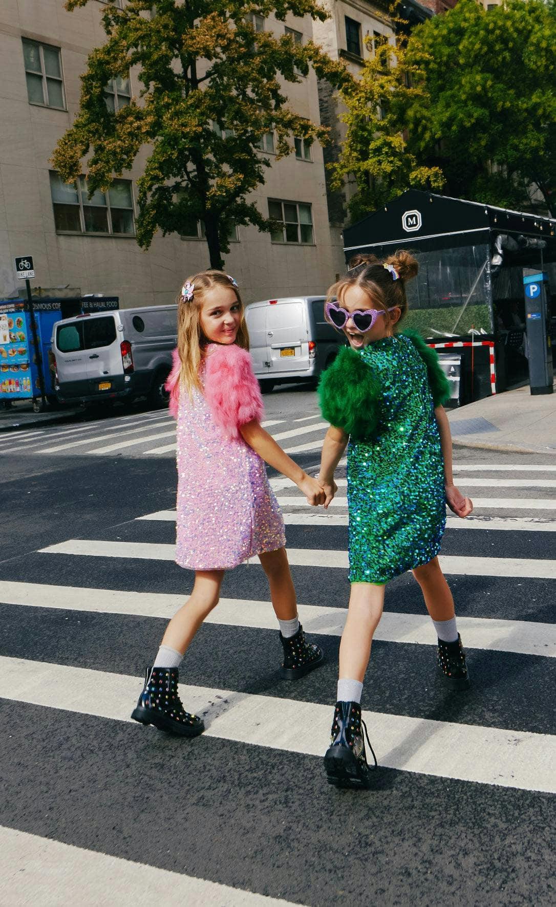 Feather Puff Sleeve Sequin Party Dress