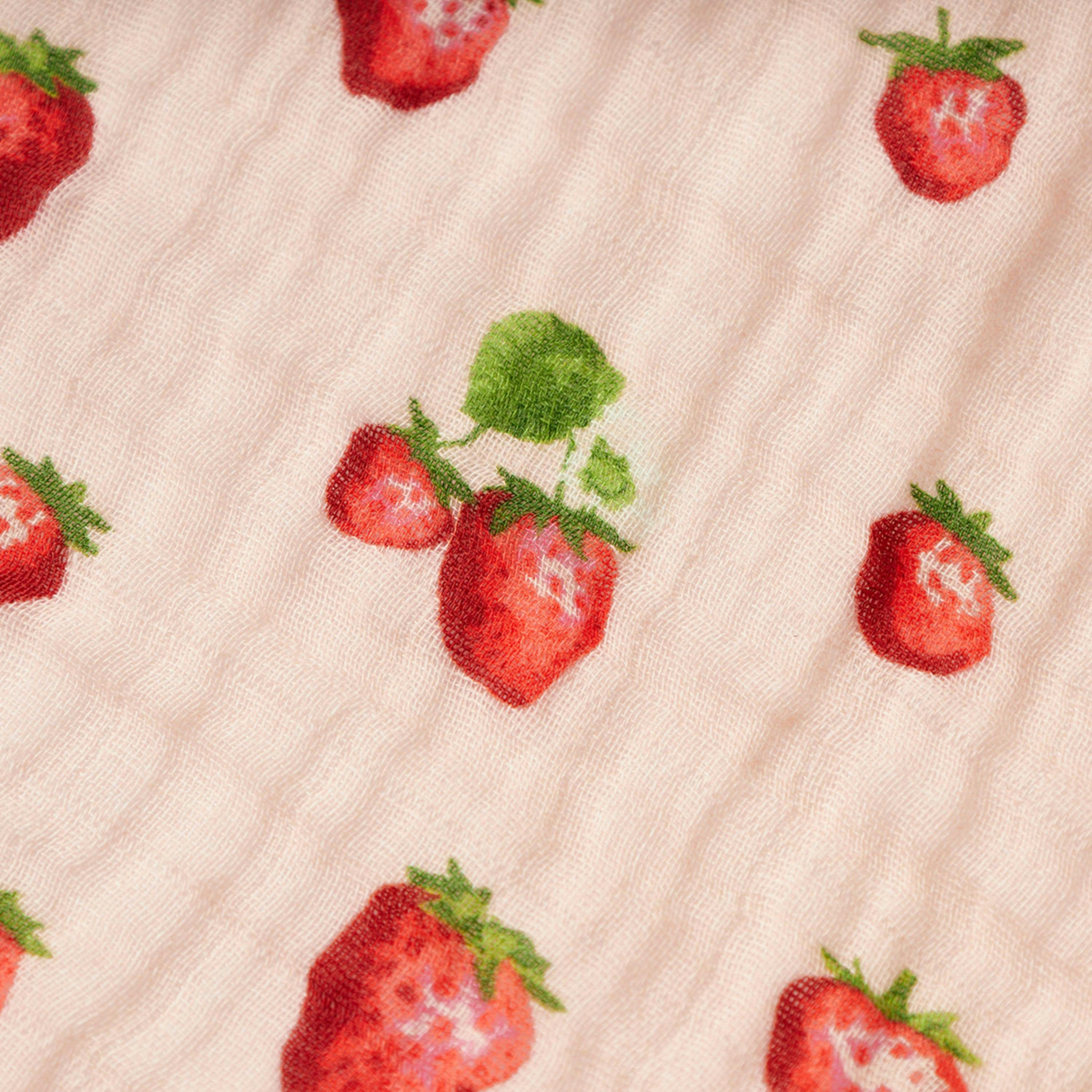 Strawberry Organic Cotton Crib Sheet