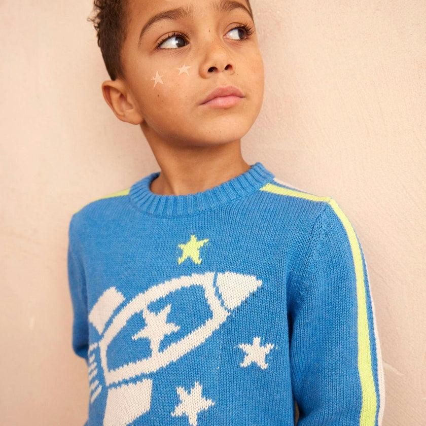 Striped Rocket Jumper | Hussar Blue