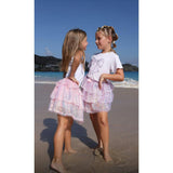 Iridescent Shimmer Sequin Skirt Pink