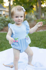 Stripe Knit Romper With Heart Cherries