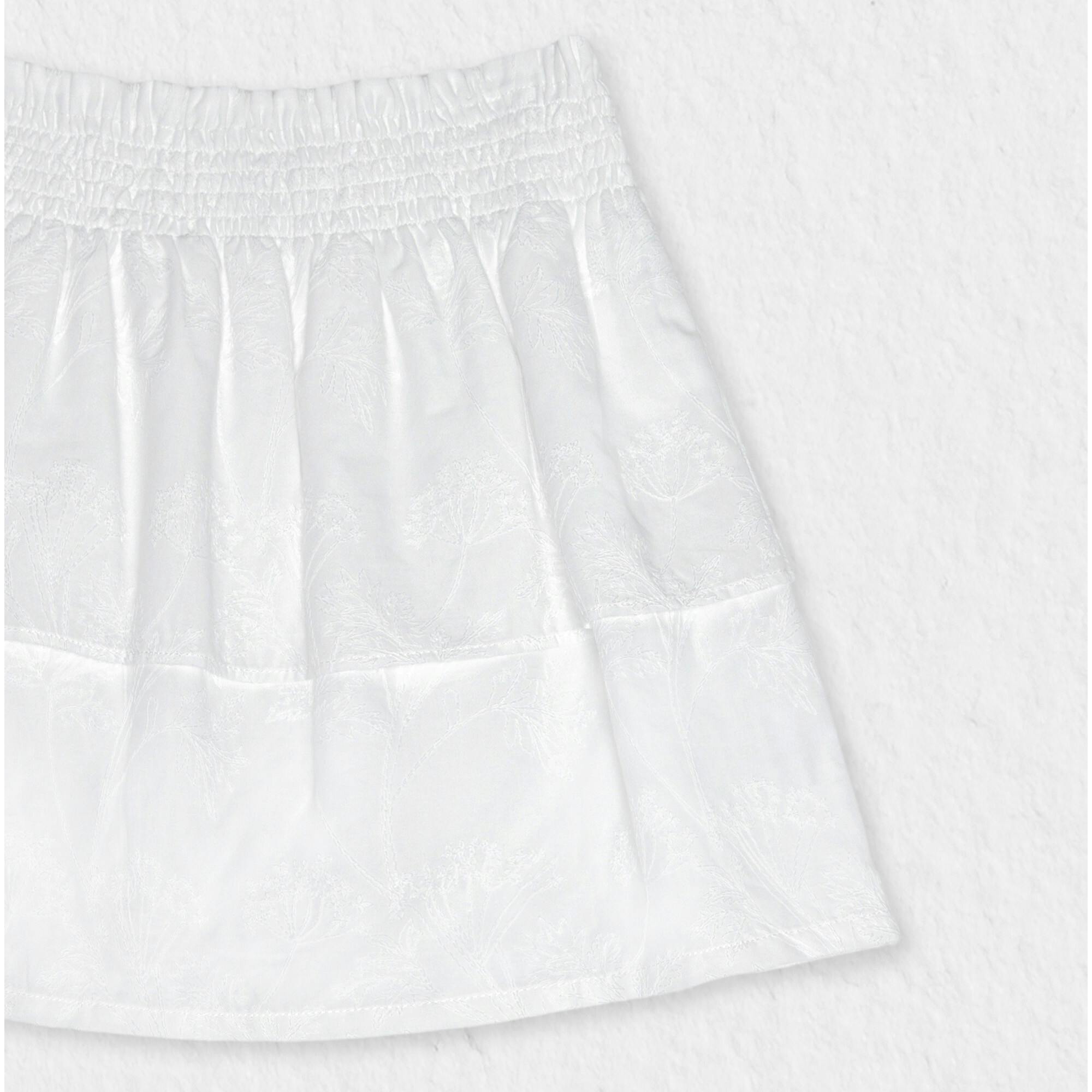 Fiona Girl Skirt, White Flower Embroidery (Copy)