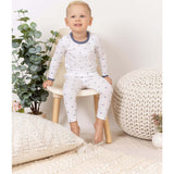 Sun Print Two-Piece Set, White/blue