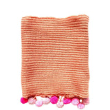 Double Wrap Dangling Pom Scarf