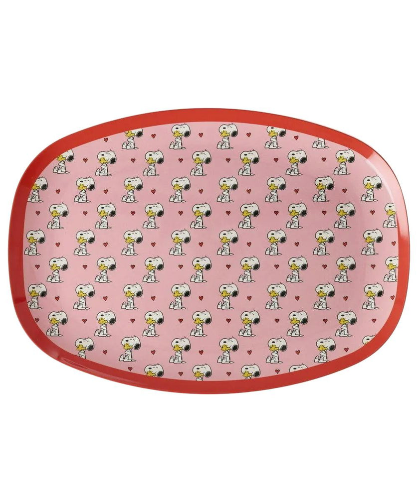 Rectangular Plate with Snoopy Print - Pink -