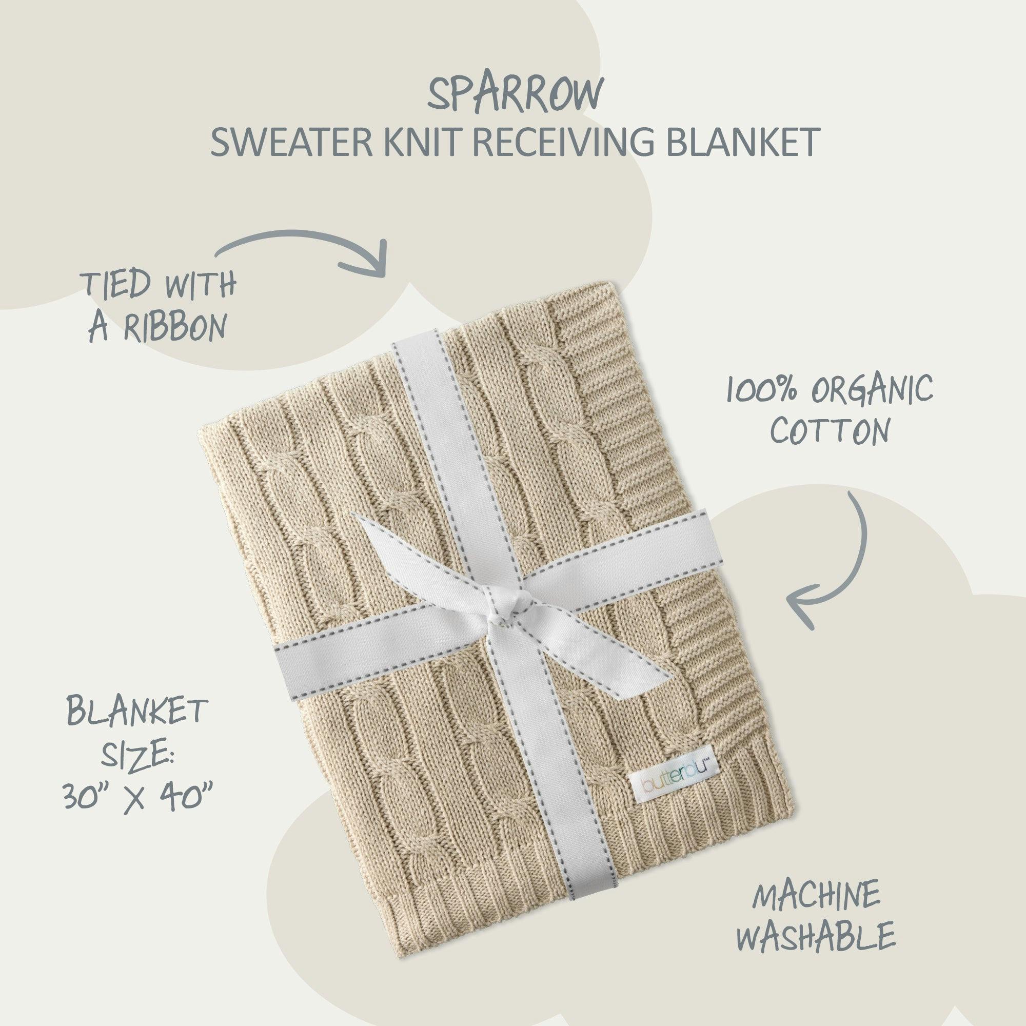 SPARROW Sweater Knit Receiving Blanket