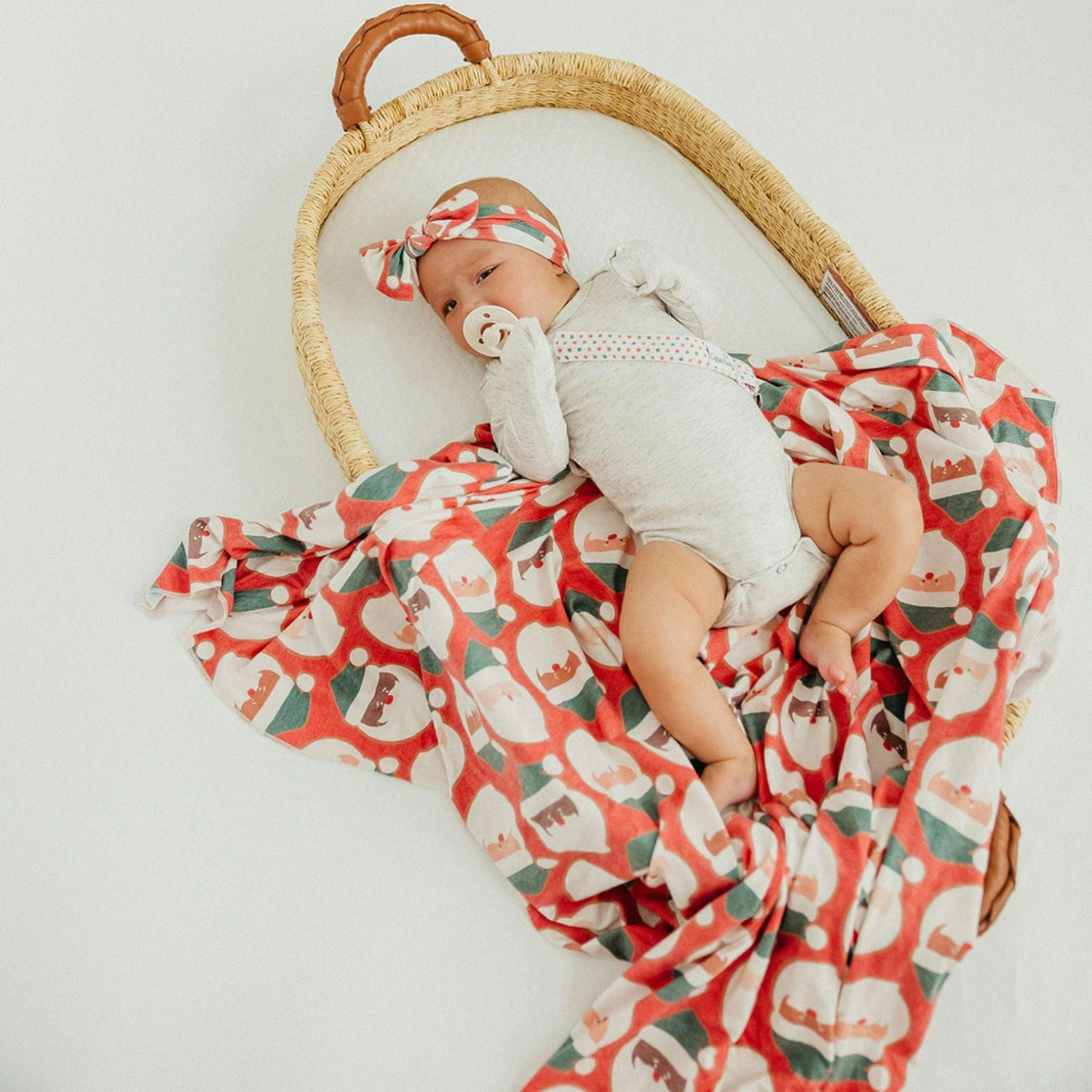 Knit Headband Bow - Claus