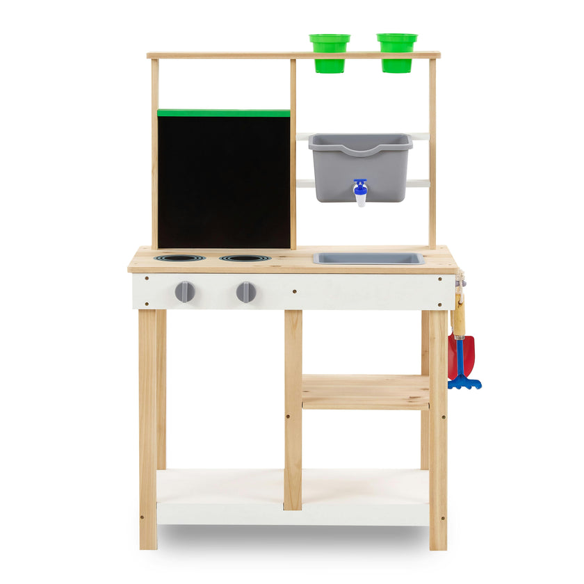 Clover Wooden Mud Kitchen with Water Station and Chalkboard