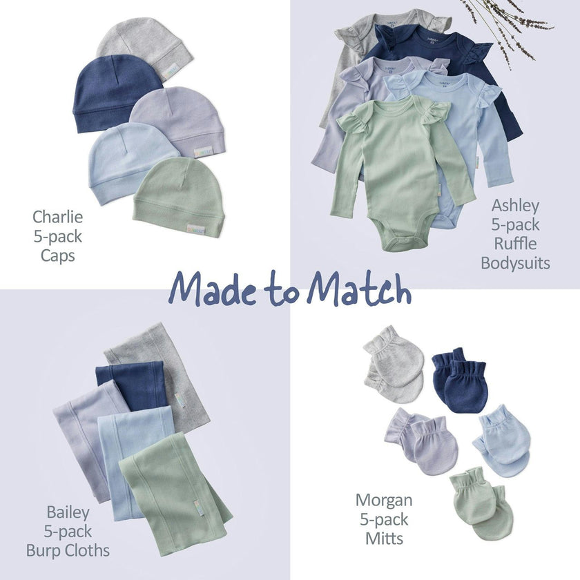 RILEY 5-Pack Crinkle Muslin Burp Cloths