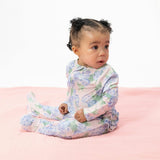 Hydrangeas - 2 Way Ruffle Back Zipper Footie