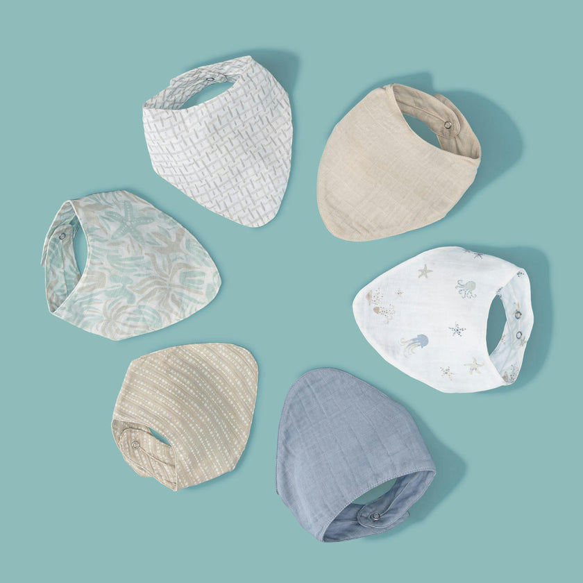 Cove Sea Life Cotton Bandana Baby Bib (3 Pack)