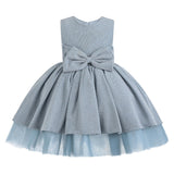 Blue Isalyn Glitter Bow Dress
