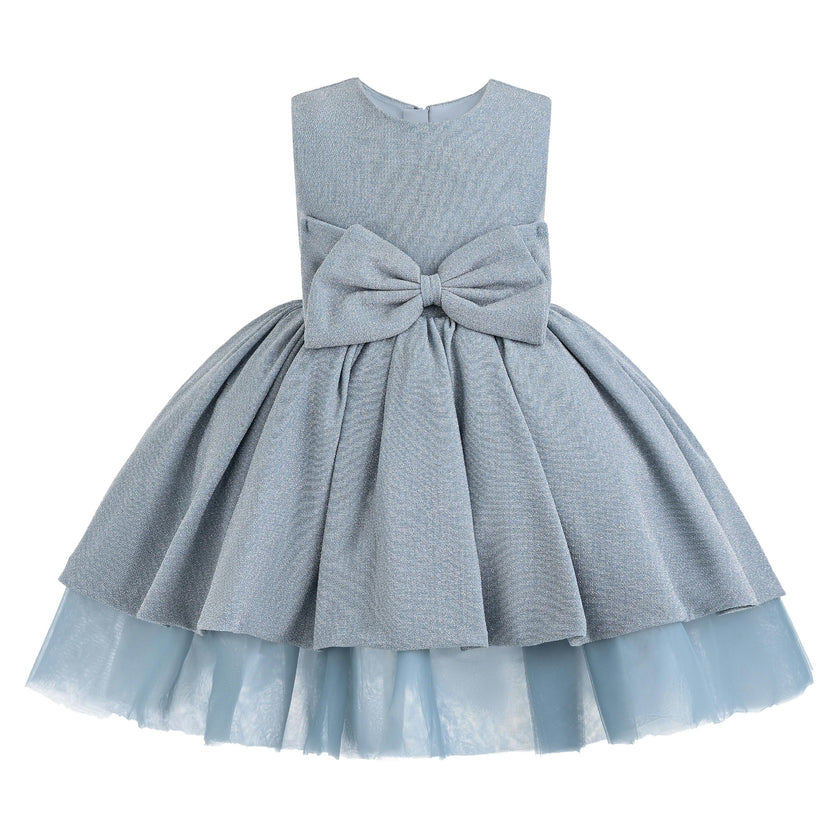 Blue Isalyn Glitter Bow Dress