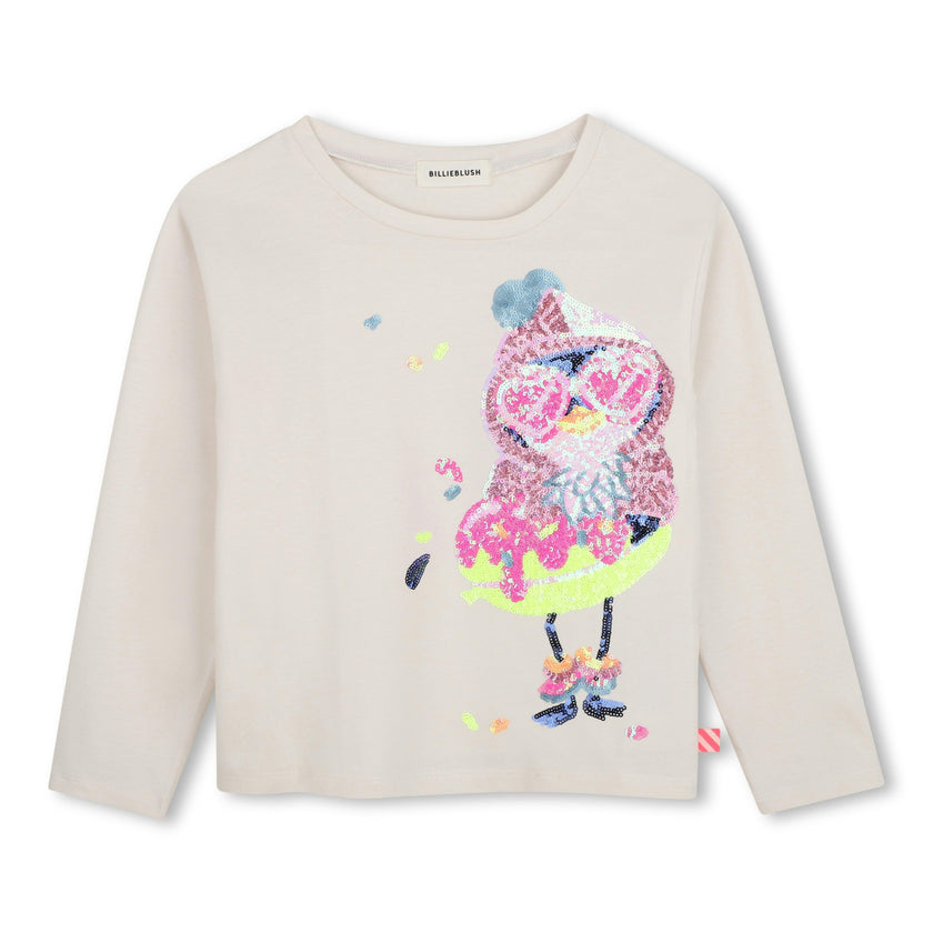 Ivory Sequin Jersey Tee