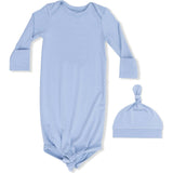 Solid Blue Fog - Knotted Gown and Hat