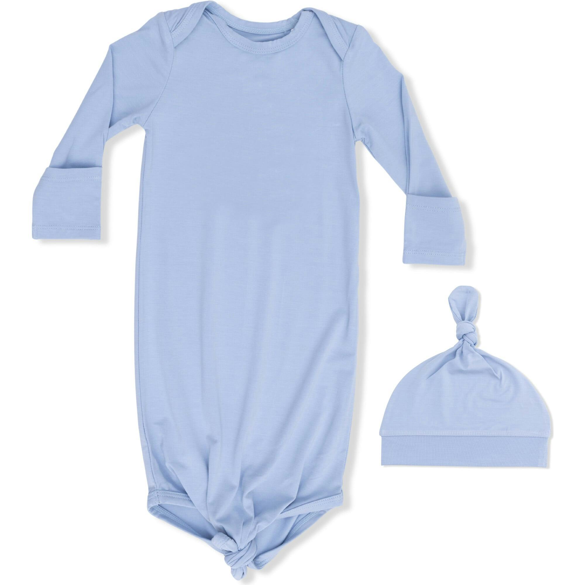 Solid Blue Fog - Knotted Gown and Hat