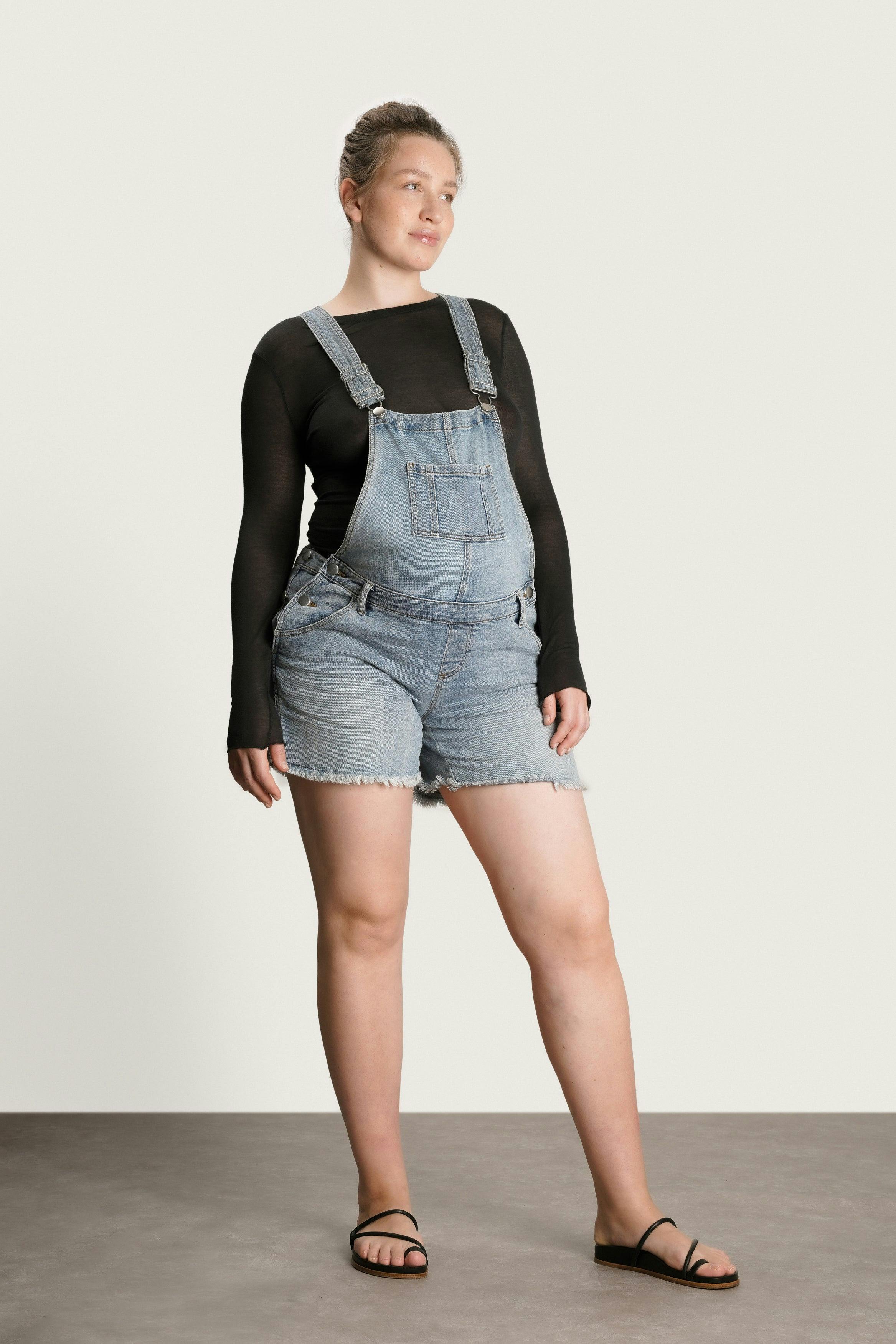 Women's Maternity Austin Distressed Shortalls