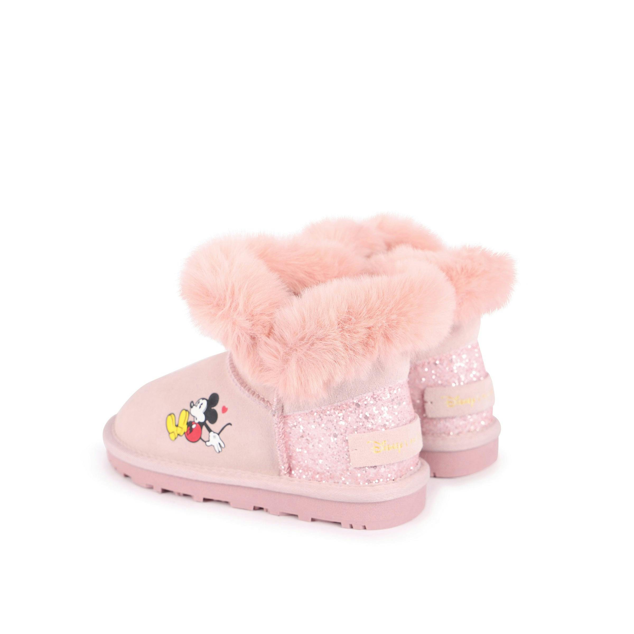 Pink Mickey Faux Fur Boots