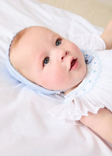 Hand Smocked Romper in Blue (3-18mths)