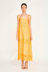 Ilio Dress in Marigold Embroidered Deco