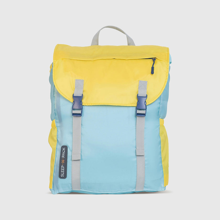 Sleep-N-Pack™ – Big Kid Size | Color Block Cali Teal, Buttercup Yellow & Navy Blue