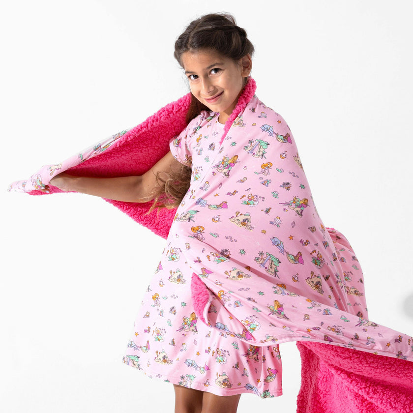 Mermaid Lagoon Bamboo Sherpa Blanket