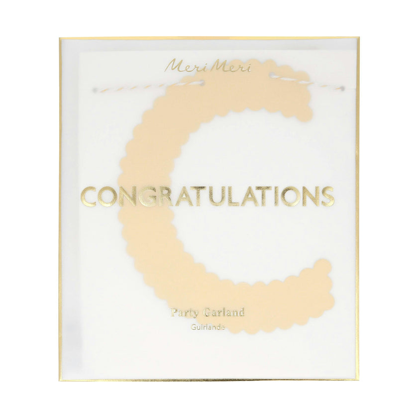 Gold Scallop Congratulations Garland